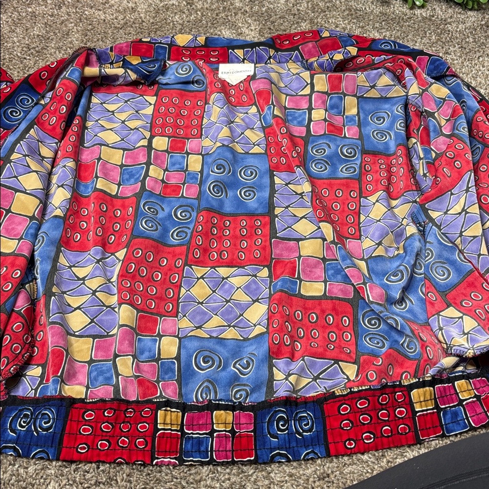 Vintage Patchwork Geometric Bomber Windbreaker Ja… - image 8